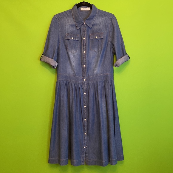 Denim Dress/Jacket Button Down (Pearl Snap buttons) 3XL - Picture 2 of 6